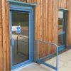 RAL COLOUR 5024 Wall To Floor Glazed automatic door barrier