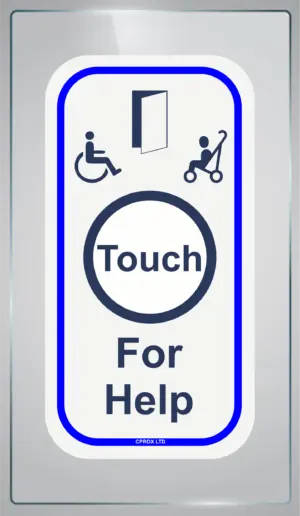 touch for help door sensor. DDA DOORBELL