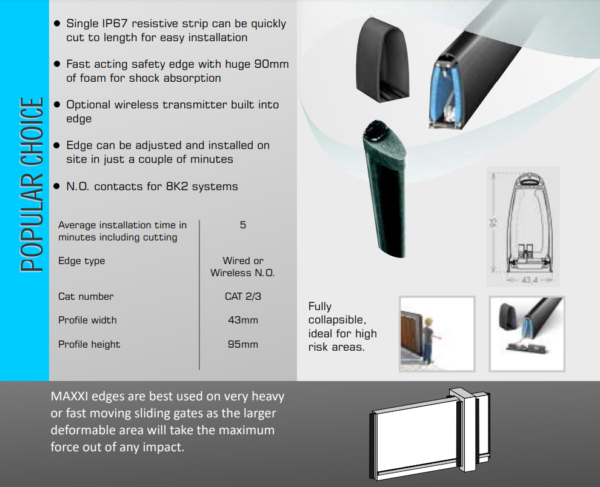 8k2 maxxi resistive sliding gate safety edge