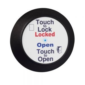 Round Antimicrobial Touch to Lock Toilet Sensor RWCLOCK