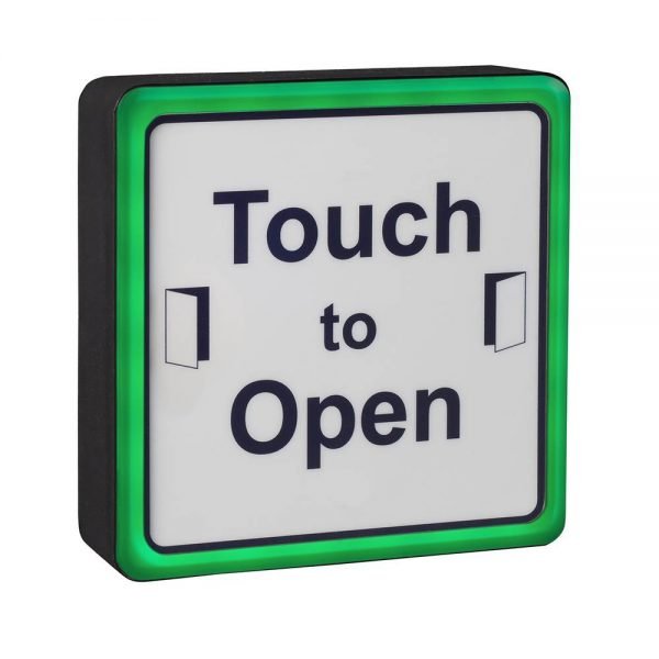 Dda compliant touch activation switch - illuminated antimicrobial acrylic sensor sqiopen / sqiopen-nl