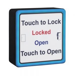 Touch to lock toilet door sensor